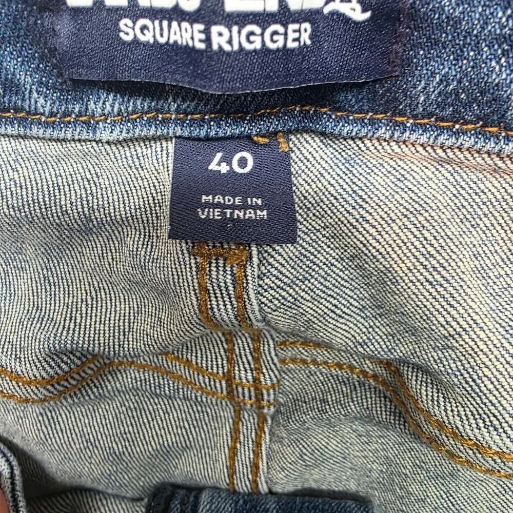 Lands' End Square Rigger Jeans Mens 40x30 Blue Medium Wash Classic Straight Leg